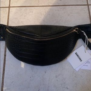 Nanushka-Lubo croc-effect vegan leather belt bag